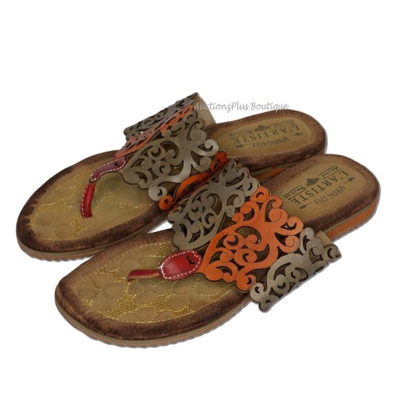 L'Artiste Spring Step Heaven Lazer Thong Sandals - Picture 2 of 3